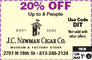 Special Coupon Offer for J.C. Newman Cigar Museum & Factory Store